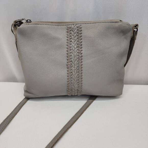 The Sak Briar Leather Crossbody Light Gray - Picture 1 of 10